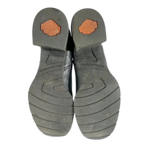Harley-Davidson Black Leather Buckle Ankle Boots - Picture 9 of 13